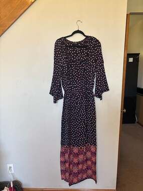 Juicy Couture Black Label Silk Plum Fable Floral Maxi Dress